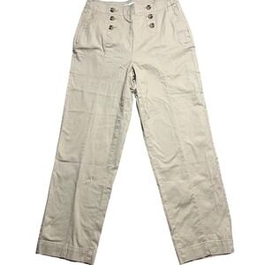 Croft & Barrow Womens Size 12 Khaki High Waist Sailor Button Front Pants